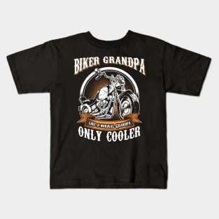 Only Cool Grandpa Rides Motorcycles T Shirt Rider Gift Kids T-Shirt